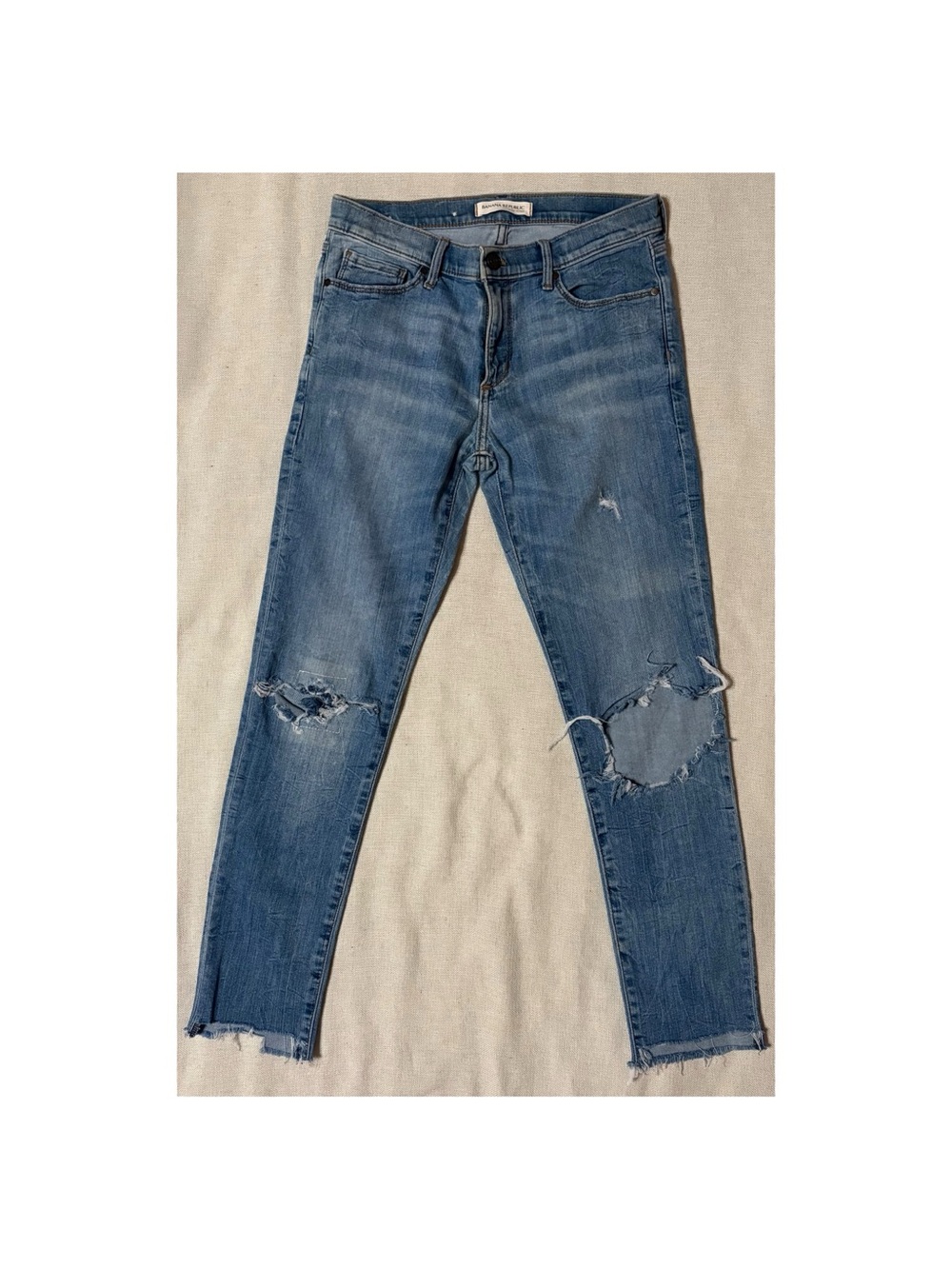 Banana Republic Blue Ripped Skinny Jeans